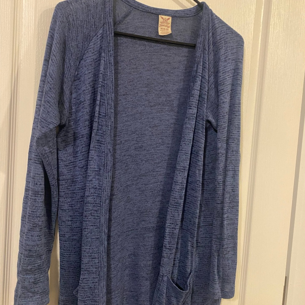 Blue Open Front Cardigan
